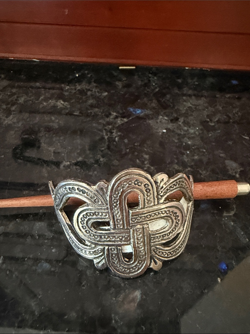 Silver-Tone Celtic Knot Hair Barrette